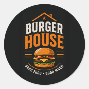 Sticker Rond 🍔 Équipe de personnel du Grill Restaurant Burger 