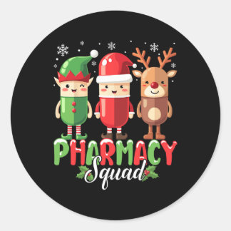 Sticker Rond Équipe de pharmacie Costume de Noël Funny Pills Ph