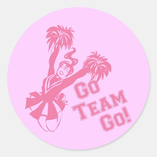 Sticker Rond Équipe de pom-pom girl Go (Devant)