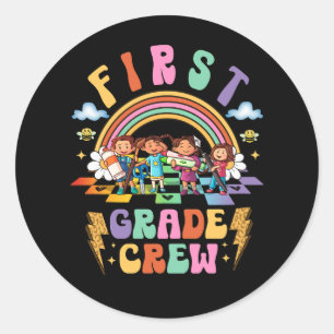 Sticker Rond Équipe de première année 1st Graders Retro Vintage