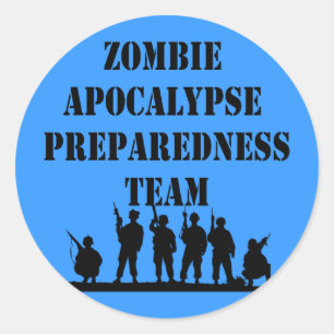 Sticker Rond Équipe de préparation à l'apocalypse Zombie