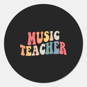 Sticker Rond Équipe de professeur de musique Groovy Professeur