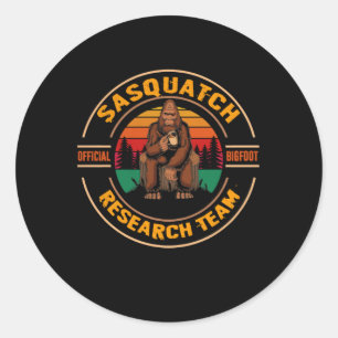 Sticker Rond Équipe de recherche Bigfoot Retro Vintage Sasquatc