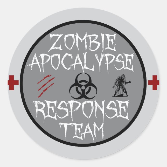 Sticker Rond Équipe de réponse à l'apocalypse zombie (Devant)