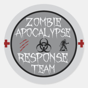 Sticker Rond Équipe de réponse à l'apocalypse zombie
