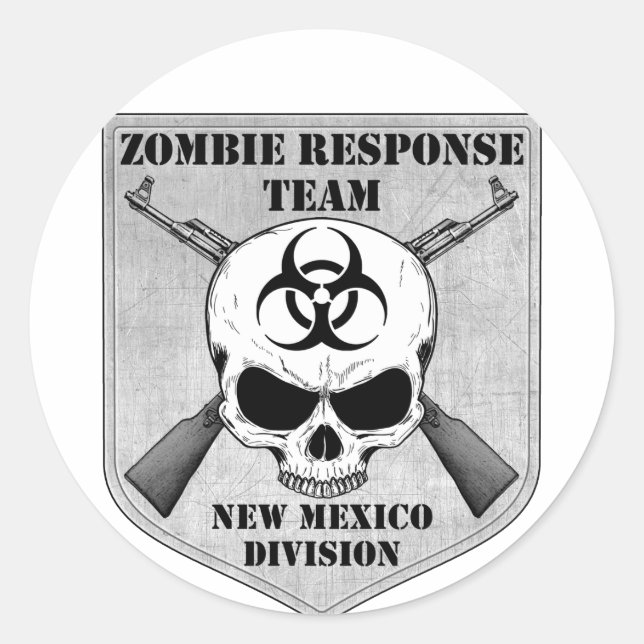 Sticker Rond Équipe de réponse Zombie : Division du Nouveau-Mex (Devant)