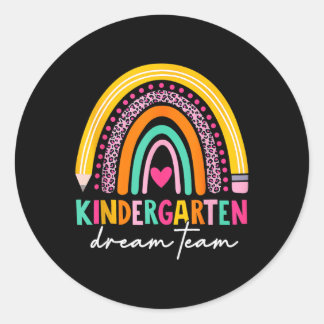 Sticker Rond Équipe De Rêve De Jardin D'Enfant Mignonne Retour 