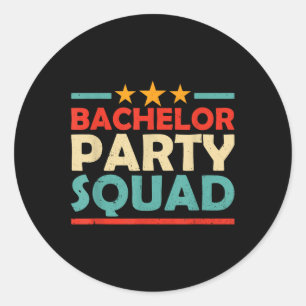 Sticker Rond Équipe de soirée d'enterrement de vie de garçon Ép