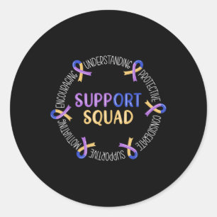 Sticker Rond Équipe de soutien au cancer de la vessie Lauréate 