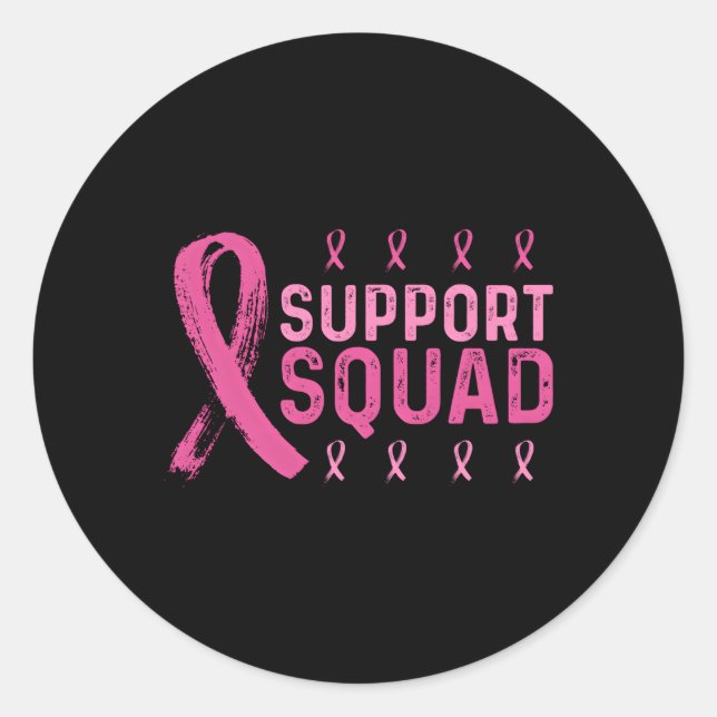 Sticker Rond Équipe de soutien au cancer du sein (Devant)