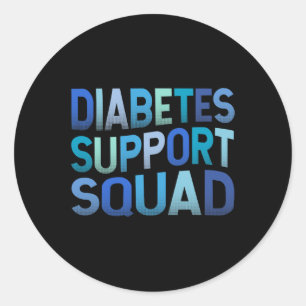 Sticker Rond Équipe de soutien au diabète T1d Type 1 Guerrier d