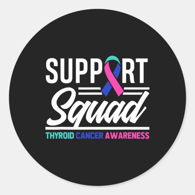 Sticker Rond Équipe de soutien aux guerriers du cancer Cancer T (Devant)