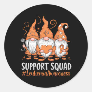 Sticker Rond Équipe de soutien gnome de sensibilisation au canc