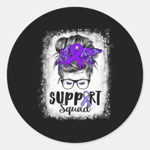 Sticker Rond Équipe de soutien Messy Bun Purple Warrior Epileps