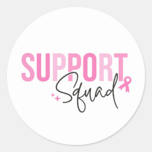 Sticker Rond Équipe de soutien Ruban rose de sensibilisation au