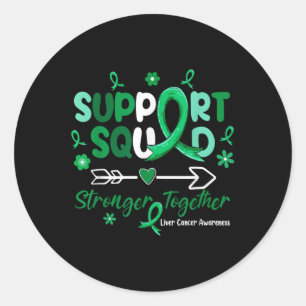 Sticker Rond Équipe de soutien super Green Ribbon Liver Cancer 