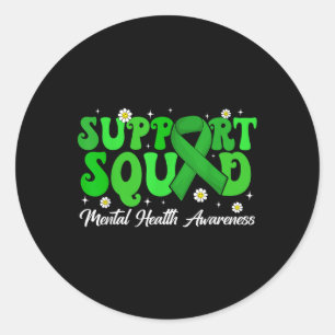 Sticker Rond Équipe de soutien super Sensibilisation à la santé