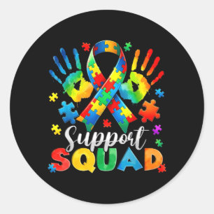 Sticker Rond Équipe de soutien Tenue de famille pour la sensibi