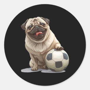 Sticker Rond Équipe de sport de chien de chiot Pug Animal Homme