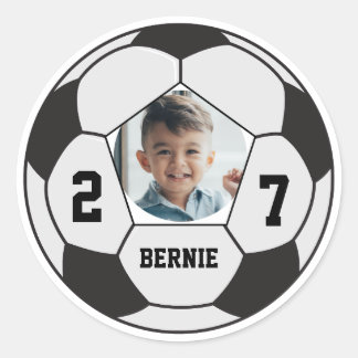 Sticker Rond Équipe de sport de joueur de football personnalisé