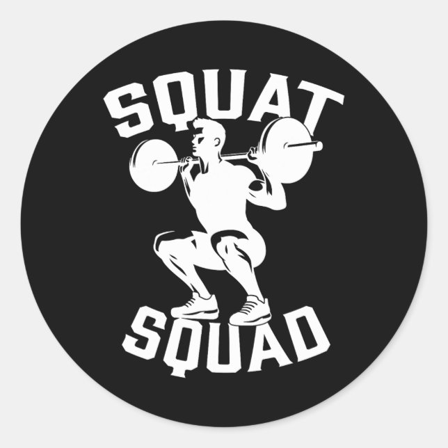 Sticker Rond Équipe de squat entraînement Partenaire Entraîneur (Devant)