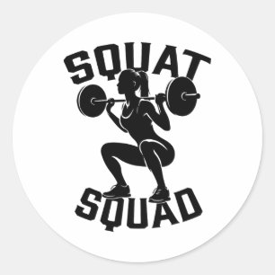Sticker Rond Équipe de squat entraînement Partenaire Entraîneur