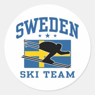 Sticker Rond Équipe de Suède de ski
