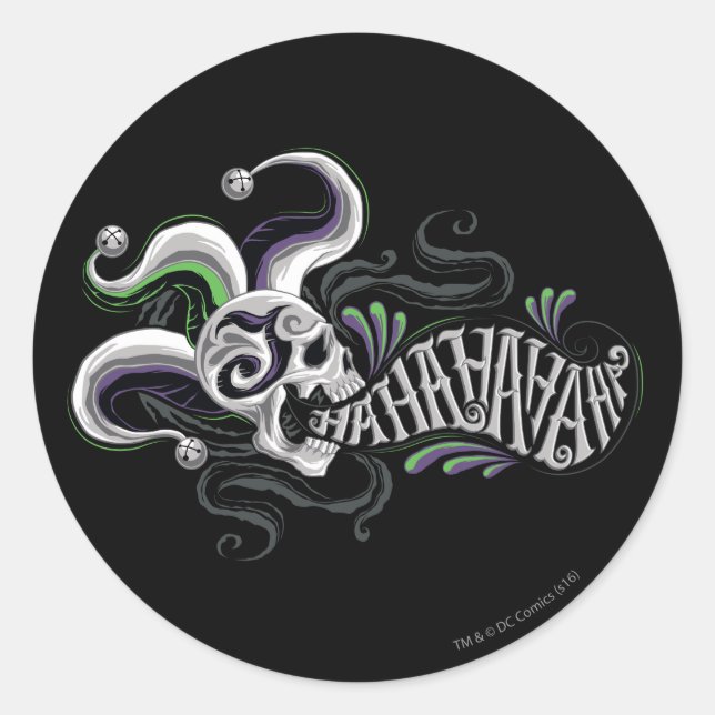 Sticker Rond Équipe de suicide | Joker Skull - Haha (Devant)