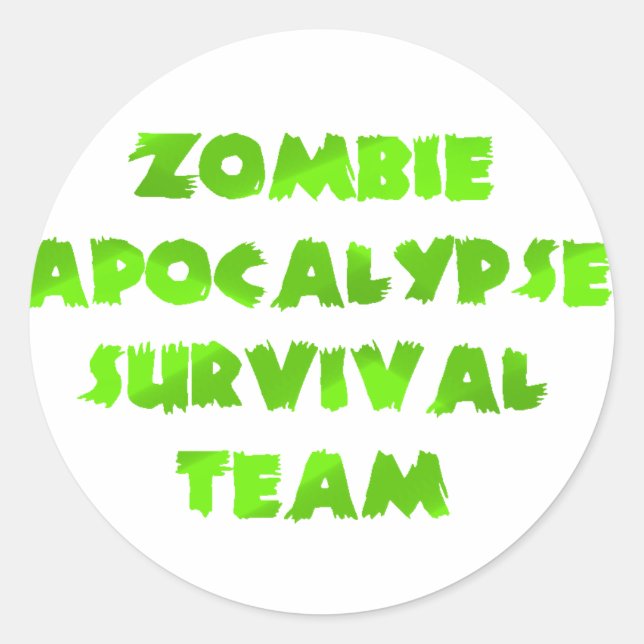 Sticker Rond Équipe de survie Zombie Apocalypse en vert (Devant)