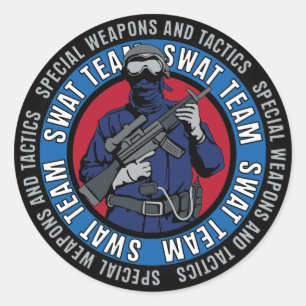 Sticker Rond Équipe de Swat