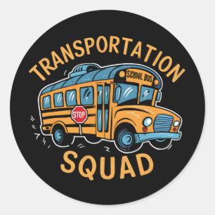 Sticker Rond Équipe de transport des conducteurs d'autobus scol