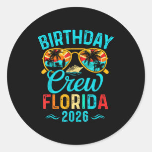 Sticker Rond équipe de vacances d'anniversaire Floride 2026 fam