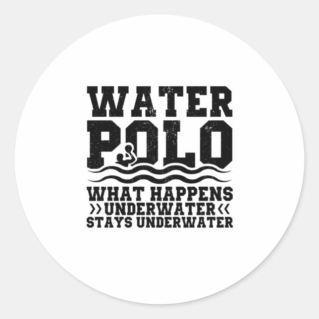 Sticker Rond Équipe de water-polo | Cadeaux d'entraîneurs sport (Devant)