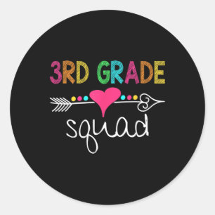 Sticker Rond Équipe d'élèves de 3e année Troisième équipe d'ens