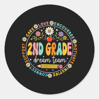 Sticker Rond Équipe d'enseignants de 2e année Retour à l'école 