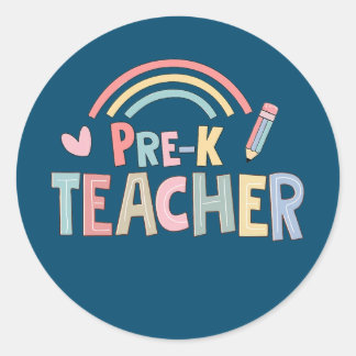 Sticker Rond Équipe d'enseignants préK Équipe préscolaire Arc-e