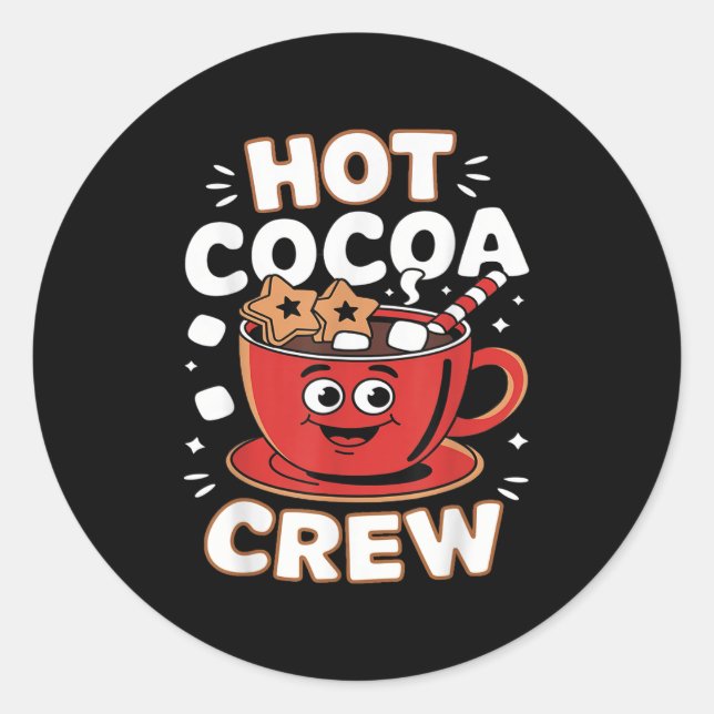 Sticker Rond Équipe d'hiver de Cocoa Hot Crew (Devant)