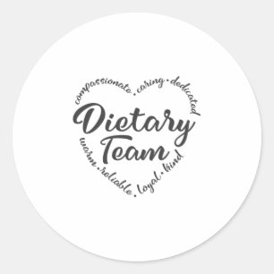 Sticker Rond Équipe diététique, aide diététique, travailleur