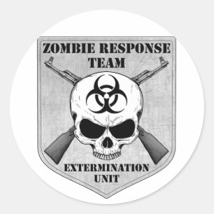 Sticker Rond Équipe d'intervention de Zombie