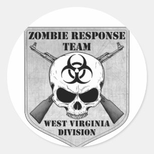 Sticker Rond Équipe d'intervention de Zombie : Division de Virg
