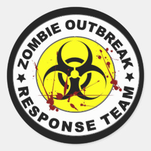 Sticker Rond Équipe d'intervention en cas d'éclosion de zombi