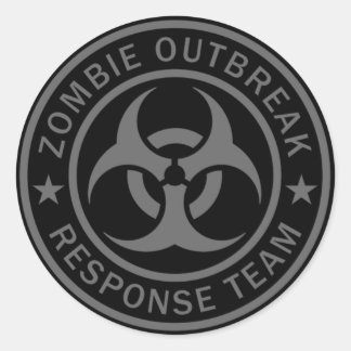 Sticker Rond Équipe d'intervention en cas d'éclosion de zombie