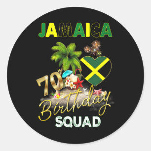 Sticker Rond Équipe du 70e anniversaire en Jamaïque Voyage de f
