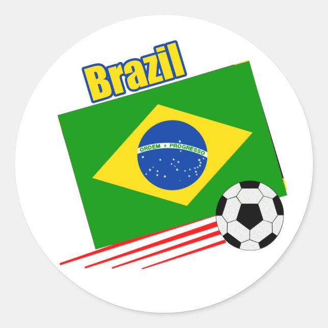 Sticker Rond Équipe du Brésil de football (Devant)