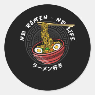 Sticker Rond Équipe du Ramen Club   No Ramen No Life