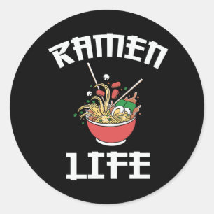 Sticker Rond Équipe du Ramen Club Ramen Life Lovely Design