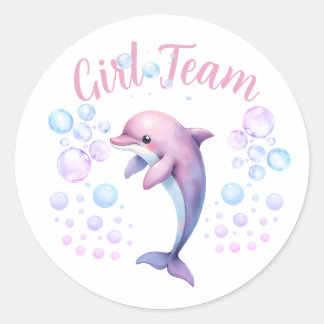 Sticker Rond Équipe Fille Océan Révélation du Sexe