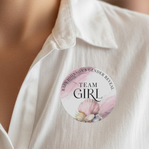 Sticker Rond Équipe Fille Révélation du Sexe sur le Thème de la