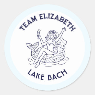 Sticker Rond Équipe Mariée Sirène Lac Bach Enterrée de Vie de J