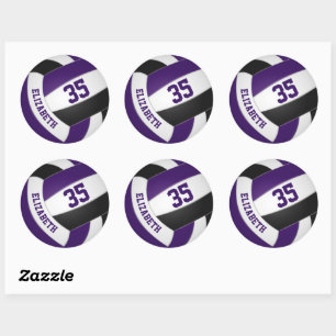 Sticker Rond équipe noire violette couleurs garçons filles voll